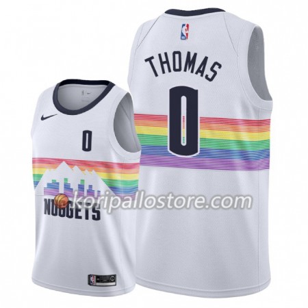Denver Nuggets Isaiah Thomas 0 2018-19 Nike City Edition Valkoinen Miesten Pelipaidat Swingman 